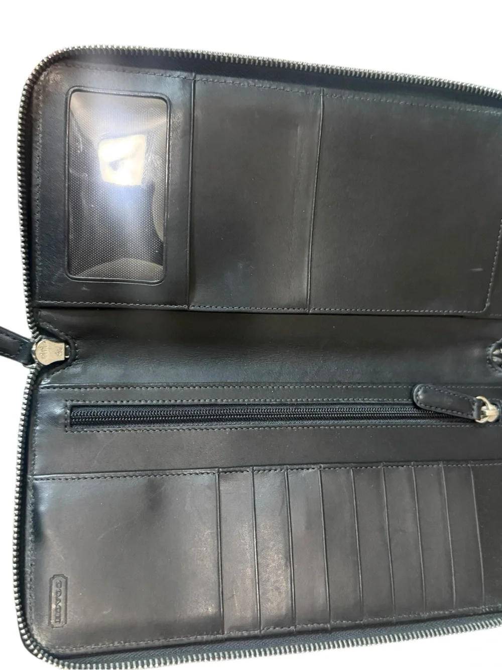 Coach Black Full-Zip Travel Wallet